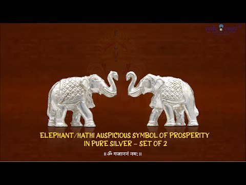 Elephant/Hathi Auspicious Symbol of Prosperity in Pure Silver - set of 2 video