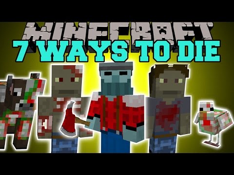 PopularMMOs - Minecraft: 7 WAYS TO DIE (GUNS, WEAPONS, SPIKE TRAPS, ZOMBIES, & BLOCKS!) Mod Showcase