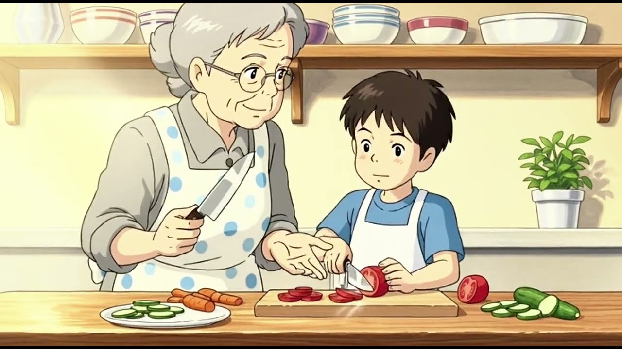 A Gentle Day by the Sea With GRANDMA | Ghibli Style Slice of Life