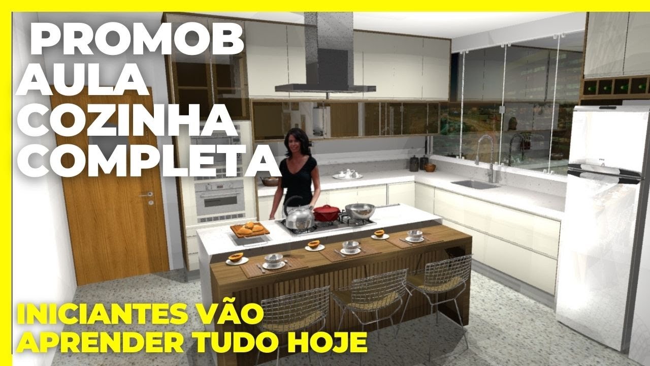 PROMOB 2024 - COZINHÃO PASSO A PASSO COM RENDERIZAÇÃO - AULA COMPLETA
