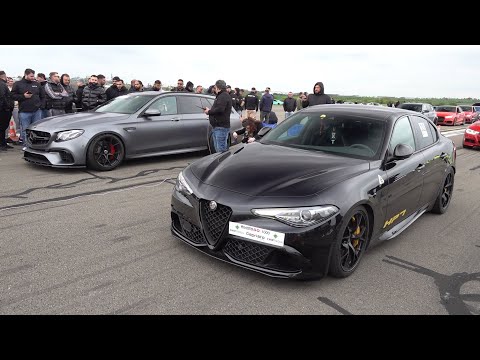 747HP Mercedes-AMG E63 S Estate HPT vs Alfa Romeo Giulia Quadrifoglio