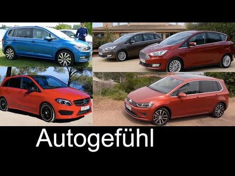 Best Mid-Size MPV comparison test VW Volkswagen Touran & Sportsvan vs Ford C-MAX & Mercedes B-Class