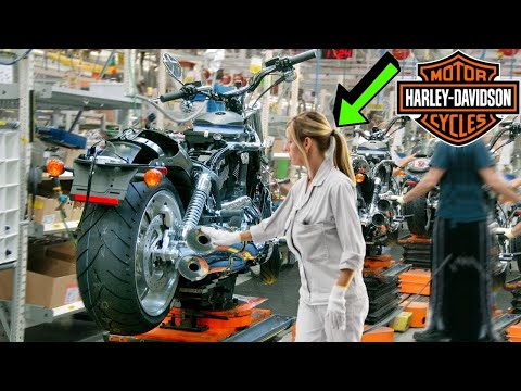 Inside US Harley-Davidson Factory 2024: Assembly line – Building Motorbikes by hands [step by step]