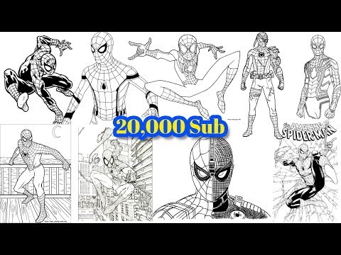 SPIDER-MAN Special Pages Coloring For 20,000 Subscribers | Ultra Speed 37 Spider-Man Coloring Pages