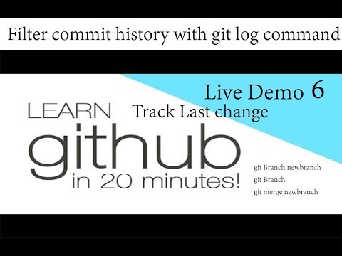 Filter commit history with git log command Learn Git Github Basics | Track Last changes