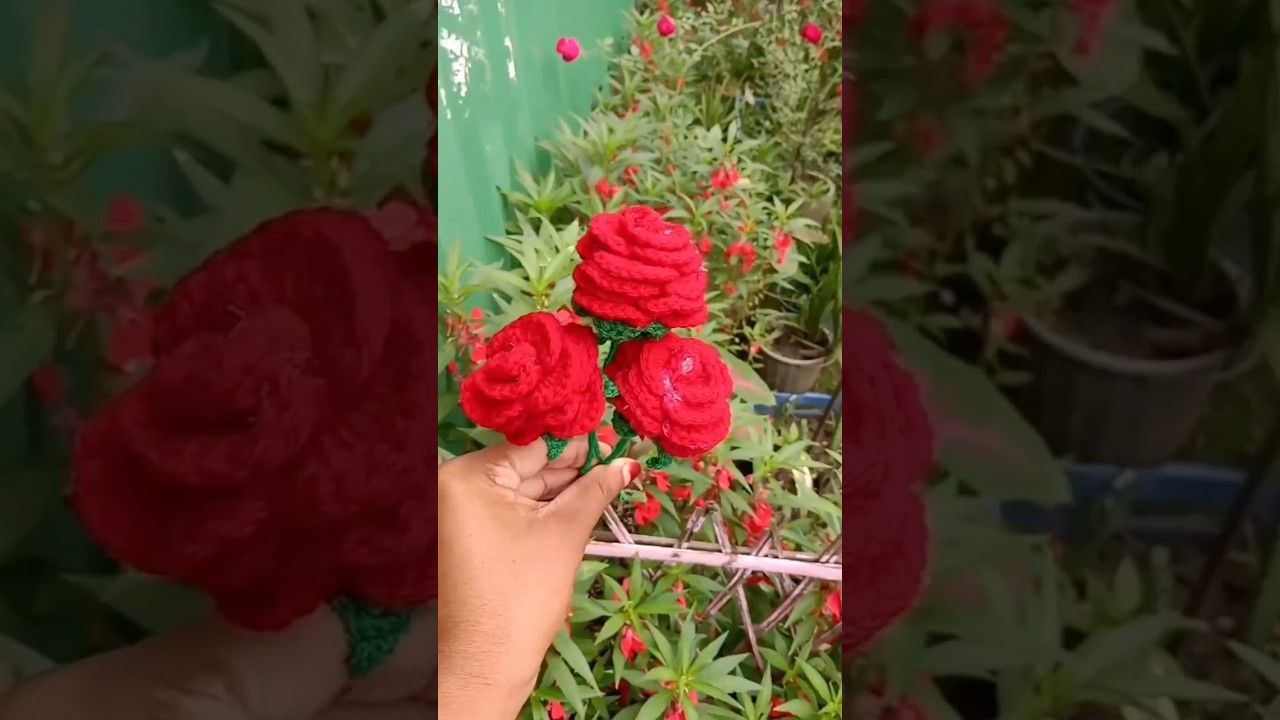 crochet rose 🌹🤌❤️#shorts #trending #viral #crochet #youtubeshorts