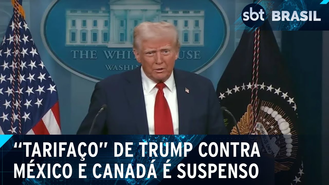 Trump suspende tarifas sobre México e Canadá após acordo com os países | SBT Brasil (03/02/25)