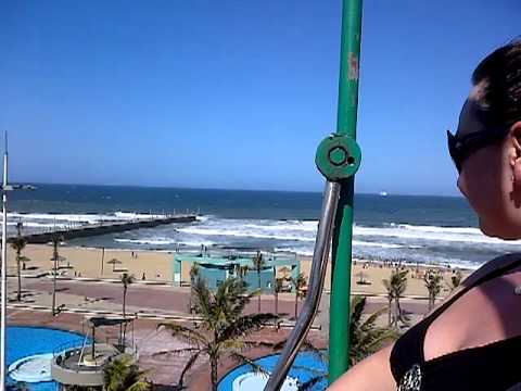 Sherice's panic stations on durban beach cable car