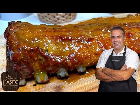 COSTILLAS ASADAS CON SALSA DE MIEL Y MOSTAZA
