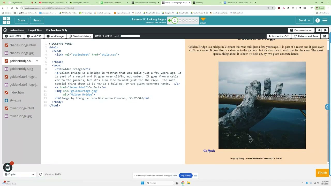 CSD Unit 2 Lesson 17 - Linking Pages (25-26)