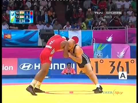 Yogeshwar Dutt Won Gold Medal Full Match  Asian Games 2014
