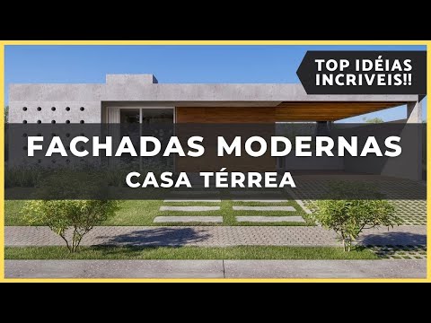 FACHADAS MODERNAS - casa TÉRREA | Tendência de Fachada Modernas com TELHADO EMBUTIDO