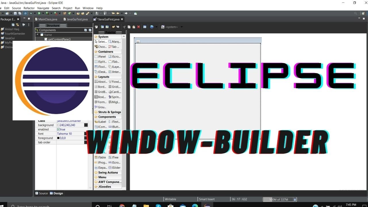 Installing Java Window Builder for Java Swing in Eclipse | Java GUI Designer Plugin | 2020