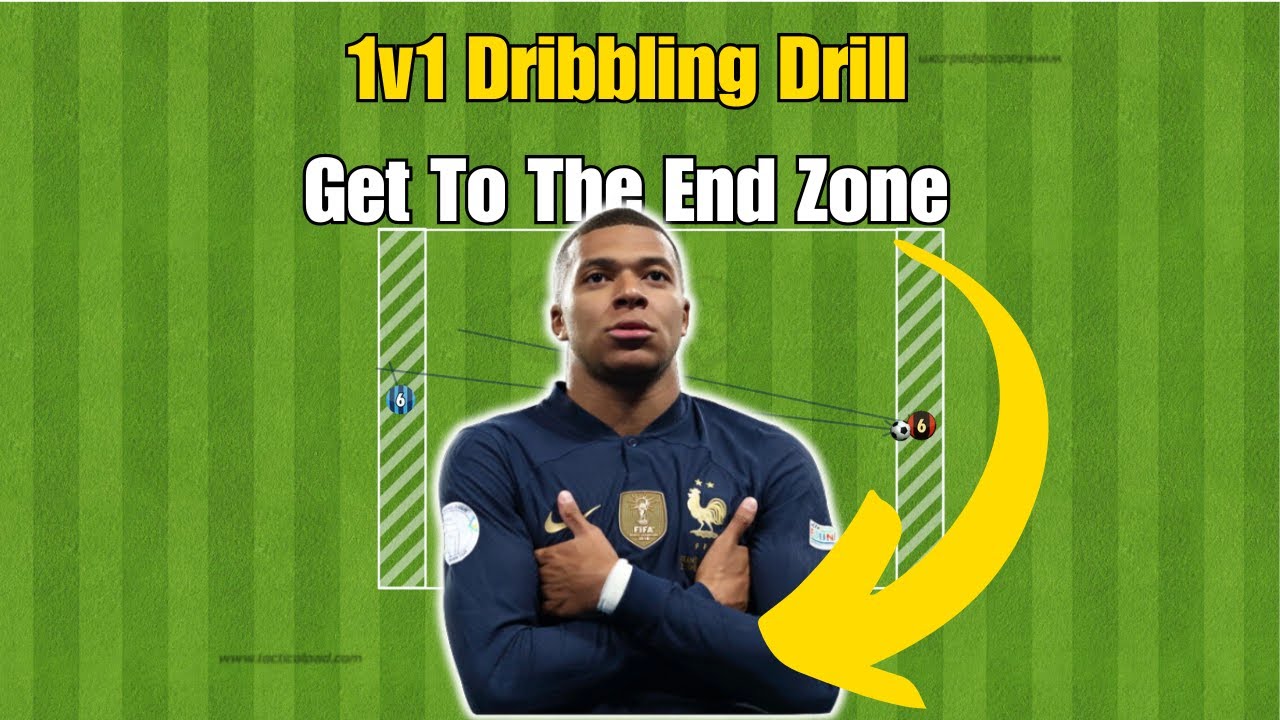 1v1 Dribbling Soccer/Football Drill | Get To The End Zone ⚽️