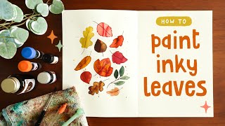 🍂 How To Paint Inky Leaves | Fountain Pen Ink Playtime