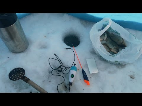 Полевые испытания зимней удочки из маркера с встроенной катушкой