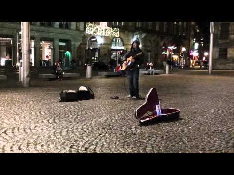 Busker in Dam Square, Amsterdam