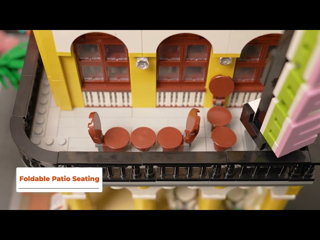 Vídeo relacionado con Geniteen Casa De Bloques De Construcción Conjunto Cafetería Construcción Modular Creativo Street View Arquitectura Juguete (Tienda Cafe)