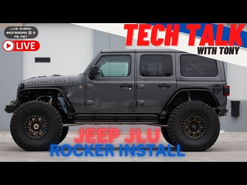 A Close Look At Our JEEP JLU Frame Mounted Rock Sliders! We Install Them LIVE! These Are HEAVY DUTY!