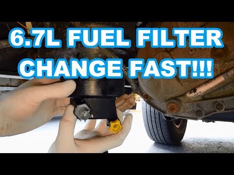 FORD 6.7L FUEL FILTER CHANGE FAST!!! 2011-2016 F350 Powerstroke how to change fuel filters reset