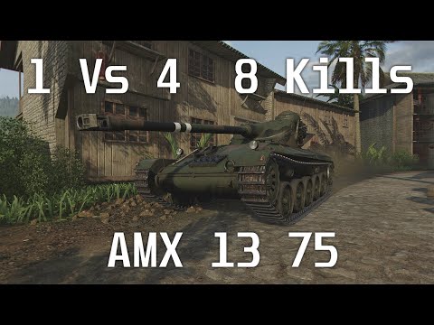 Wot Console - 1 Vs 4 - 8 Kills - AMX 13 75 - Pearl River