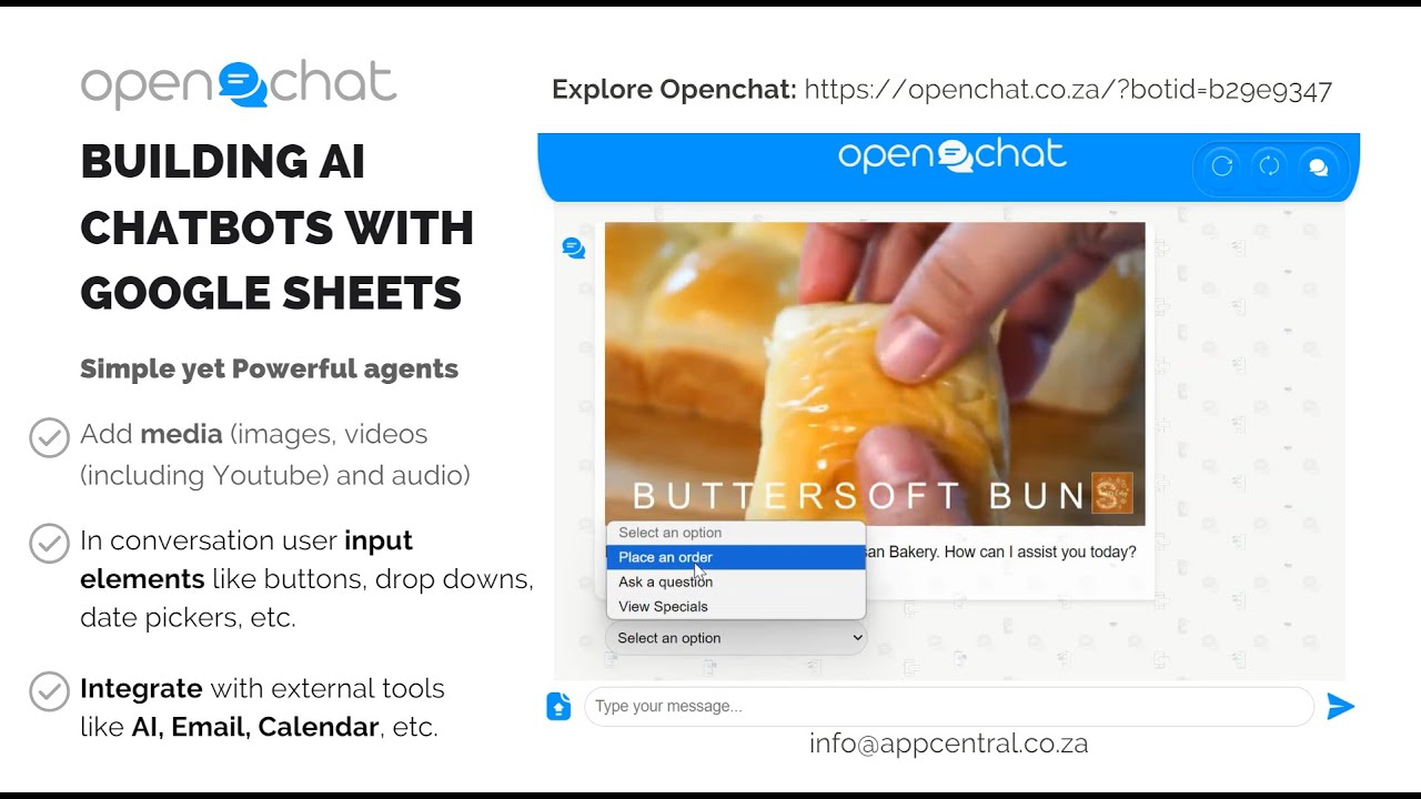 Openchat - Build AI chatbots (agents) with just Google Sheets