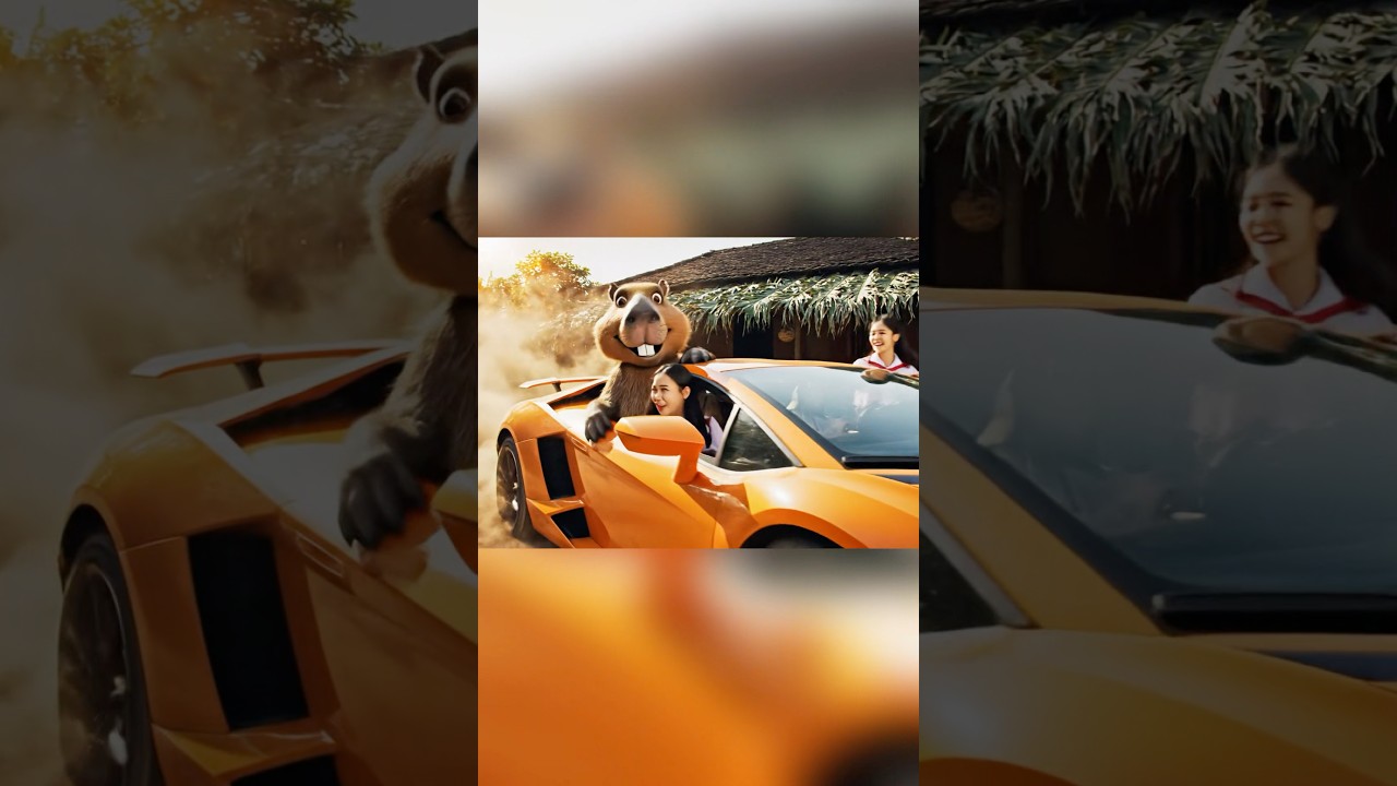 Capybara lấy xe của mẹ chở bạn gái đi chơi #capybara #funny