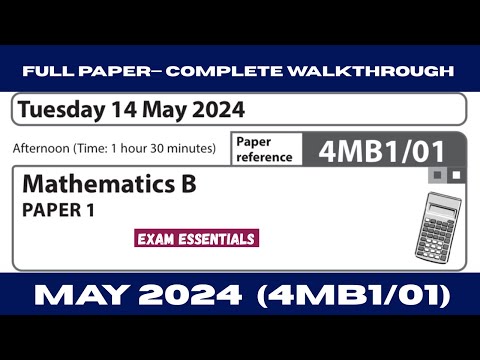 Edexcel IGCSE Maths B (4MB1/01) | May 2024 Paper 1 Full Solutions + Tricks