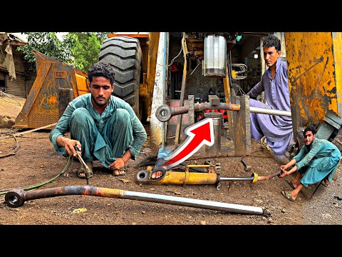 excavator hydraulic cylinder Rod is Crooked due to the Hitting of Heavy stone check how it repaired