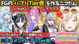 FLOW GLOWのバブりTier表をつくった結果リオナにガチ照れしてしまうニコたん【ホロライブ切り抜き/hololive/虎金妃笑虎】