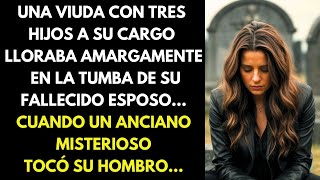 UNA VIUDA CON TRES HIJOS A SU CARGO LLORABA AMARGAMENTE EN LA TUMBA DE SU FALLECIDO ESPOSO CUANDO...
