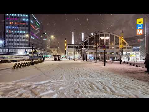 🔴 Extreme Snow Storm in Finland ❄️ Frozen City Walk Relaxing Winter Ambience 🔴 PRE-RECORDED SLOW TV