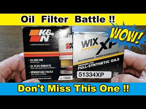 K&N HP1004 Oil Filter vs. Wix 51334XP Oil Filter Cut Open