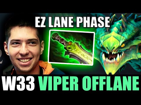 THIS IS HOW W33 PLAYS VIPER OFFLANE - DESTROYED THE ENTIRE LANE PHASE