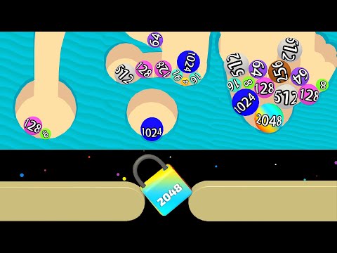 Dig Merge 2048! Max Level - 1024 2048 Balls 3D