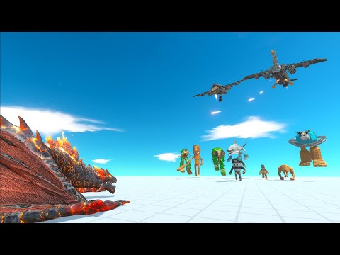 Lava Dragon vs italian brainrot animal revolt battle simulator