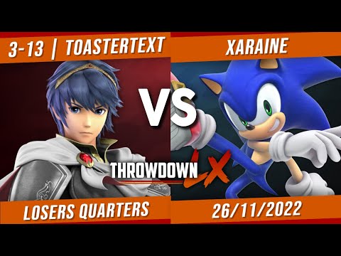 Throwdown LX #91 - 3-13 | ToasterText (Marth) VS Xaraine (Sonic) - Losers Quarters