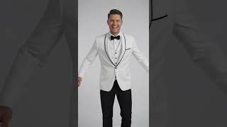 Men’s White and Black One Button Satin Trim Shawl Lapel Tuxedo for Wedding, Prom and Formal Events video