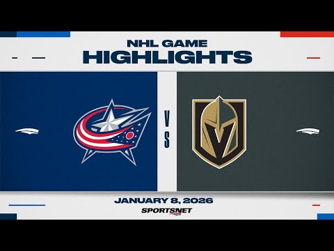 NHL Highlights | Blue Jackets vs. Golden Knights - January 8, 2026