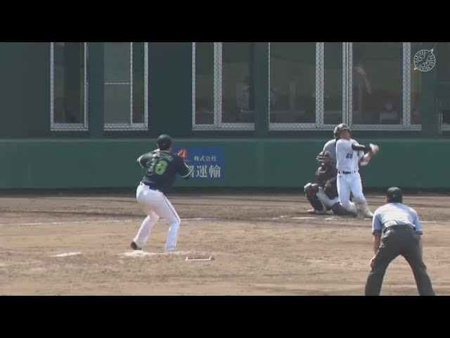 【ファーム】リードを広げる貴重な追加点!! マリーンズ・西巻賢二 レフトへタイムリーヒットを放つ!! 2022年7月28日  千葉ロッテマリーンズ 対 東京ヤクルトスワローズ