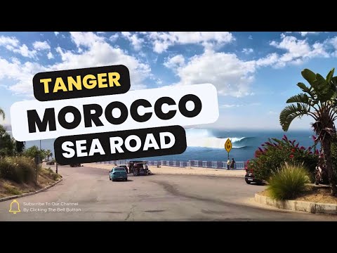 Marrocos. Aproveite a vista. A Mercola Sea Road é a estrada principal de Tânger. Rua de Maomé VI.