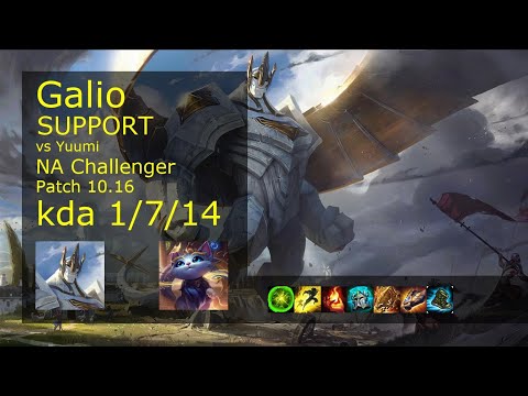 Galio Support vs Yuumi - NA Challenger 1/7/14 Patch 10.16 Gameplay