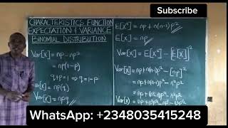 Download the video "Characteristics Function of the Binomial Distribution: Variance of binomial variable"