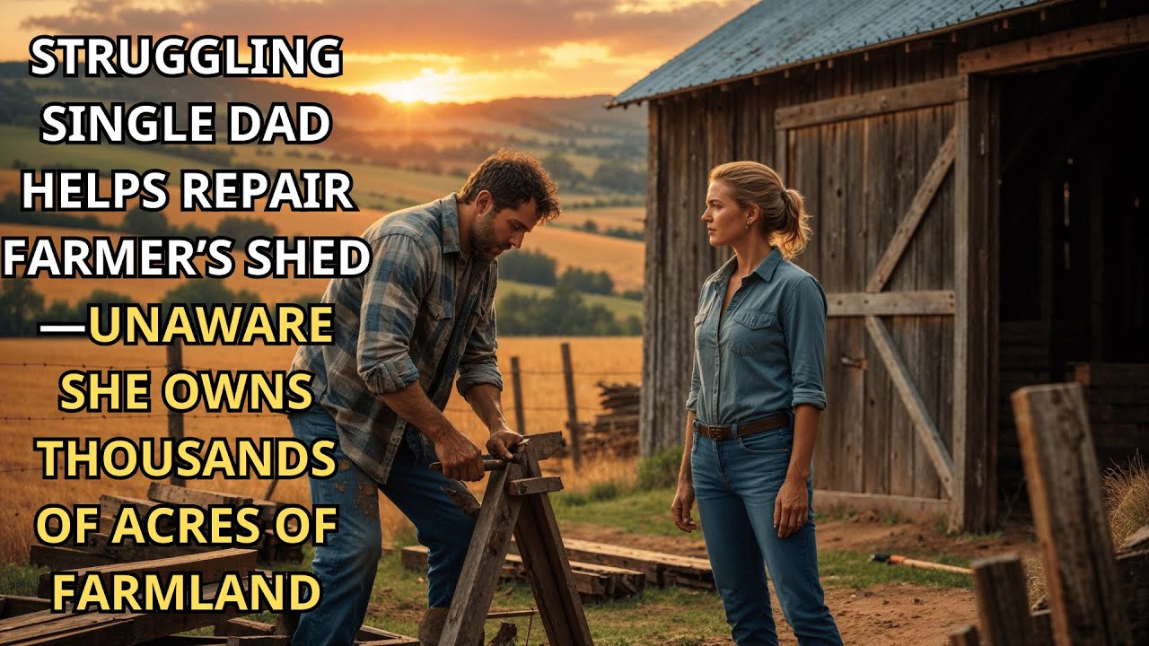 Struggling Single Dad Helps Repair Farmer’s Shed—Unaware She Owns Thousands of Acres of Farmland