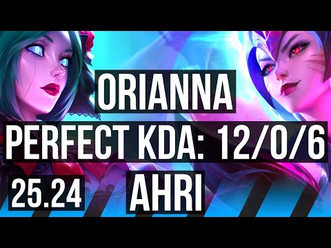 ORIANNA vs AHRI (MID) | Perfect KDA: 12/0/6 | KR Master | 25.24