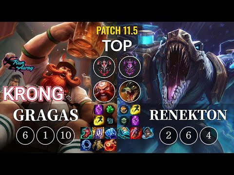 RNW KronG Gragas vs Renekton Top - KR Patch 11.5