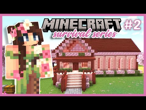 🌸BUILDING A PINK HOUSE YAY!🌸| 1.20 Minecraft Let's Play Series | Episode 2