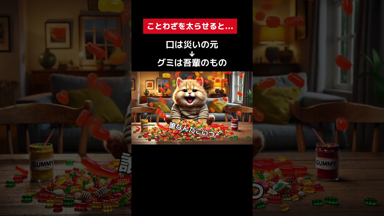 ことわざを太らせる　🤖 最新のAI活用法を知りたい方はプロフのリンクへ🤖　#AI #AI猫 #猫 #猫動画　#AICat
