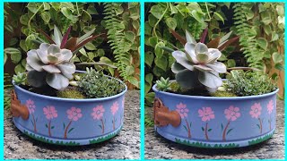 Transformado forma de lata em vaso para plantas♻️recycle