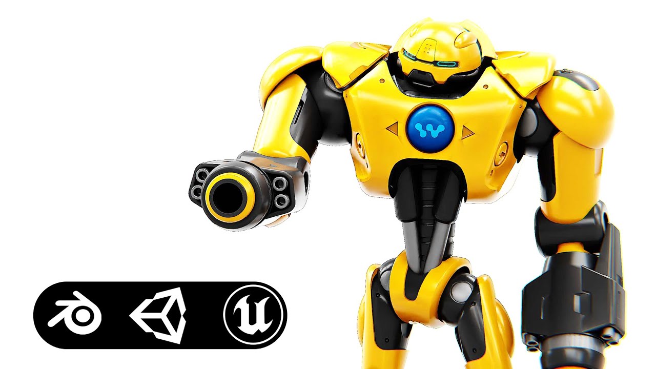 Guard Droid X-5000 Auto-Rig Pro Rigged For Mixamo Unreal Engine Unity 3D Model